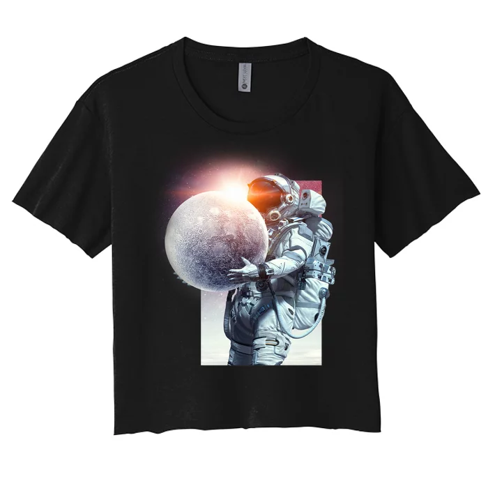 Moon Play Graphic Women's Crop Top Tee