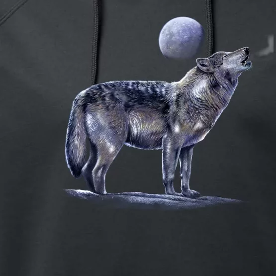 Moon Wolf Performance Fleece Hoodie