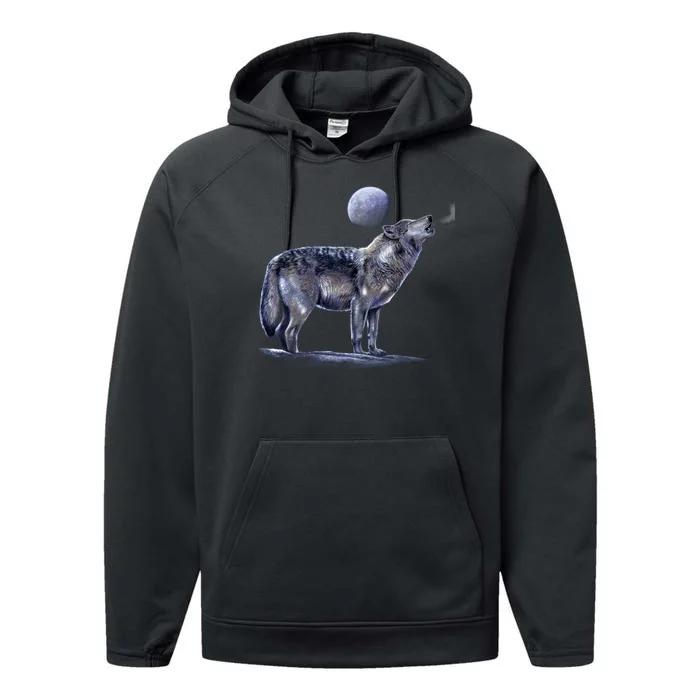 Moon Wolf Performance Fleece Hoodie