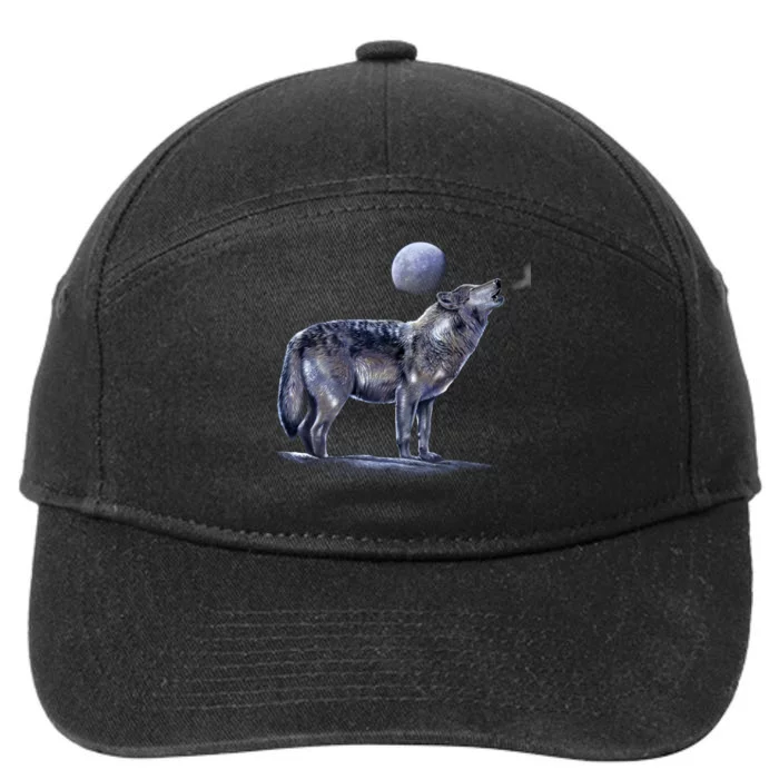 Moon Wolf 7-Panel Snapback Hat