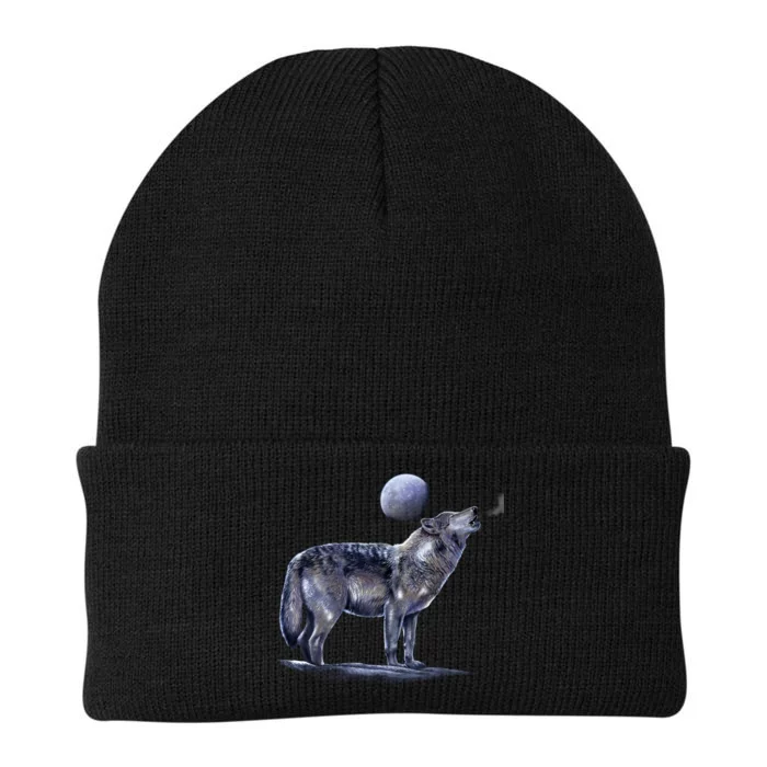 Moon Wolf Knit Cap Winter Beanie