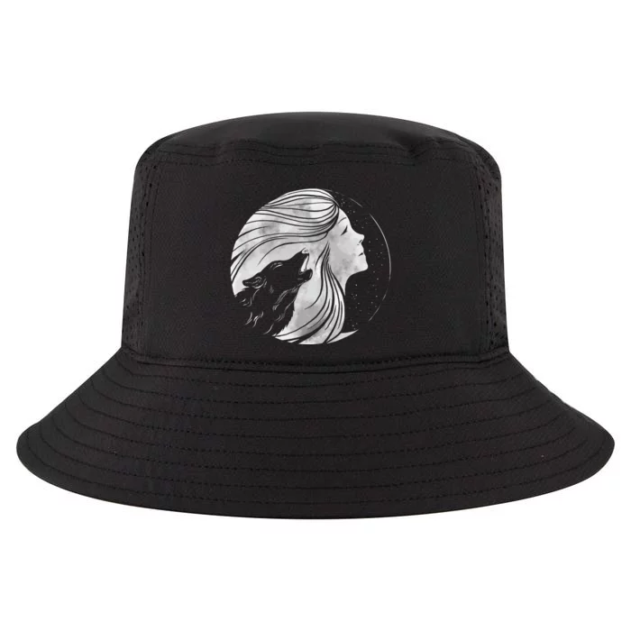 Moon Wolf Illustration Cool Comfort Performance Bucket Hat