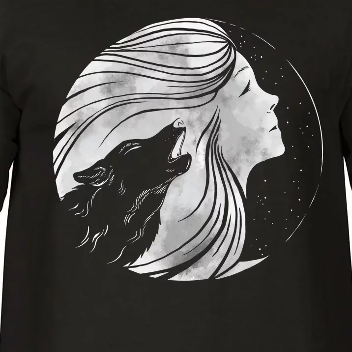 Moon Wolf Illustration Comfort Colors T-Shirt