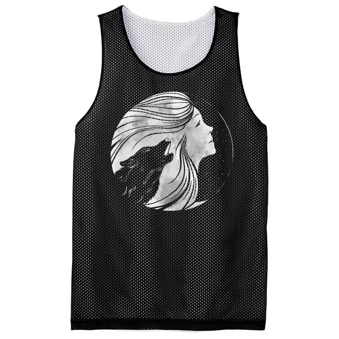 Moon Wolf Illustration Mesh Reversible Basketball Jersey Tank