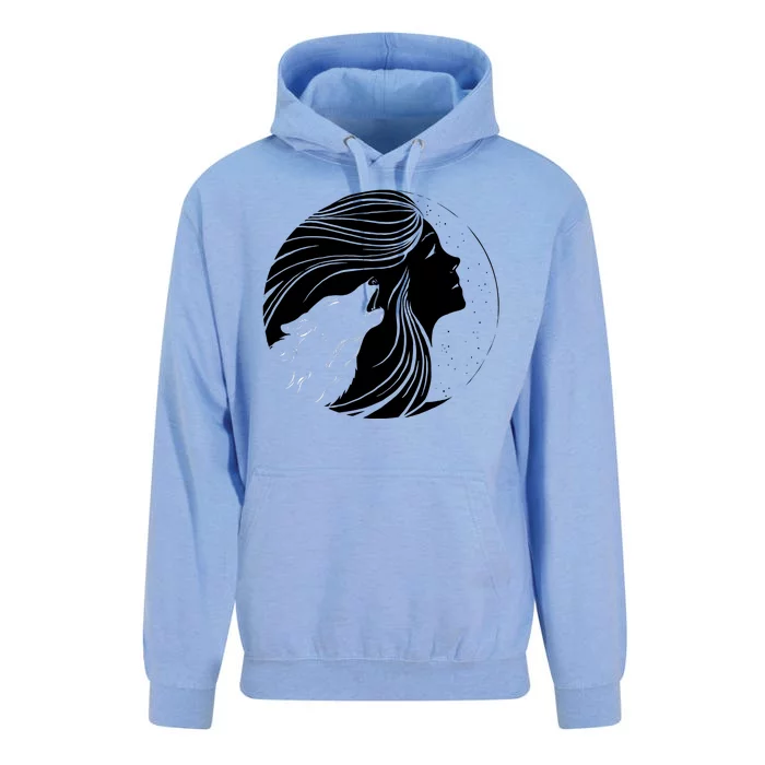 Moon Wolf Illustration Unisex Surf Hoodie