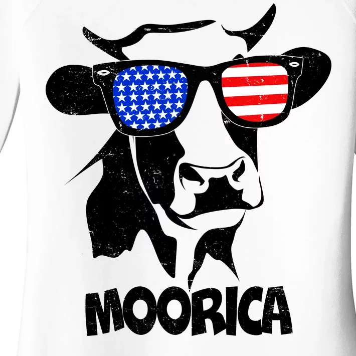 Moorica Cow Women's Perfect Tri Tunic Long Sleeve Shirt