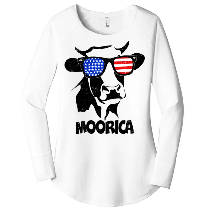 Moorica Cow Women's Perfect Tri Tunic Long Sleeve Shirt