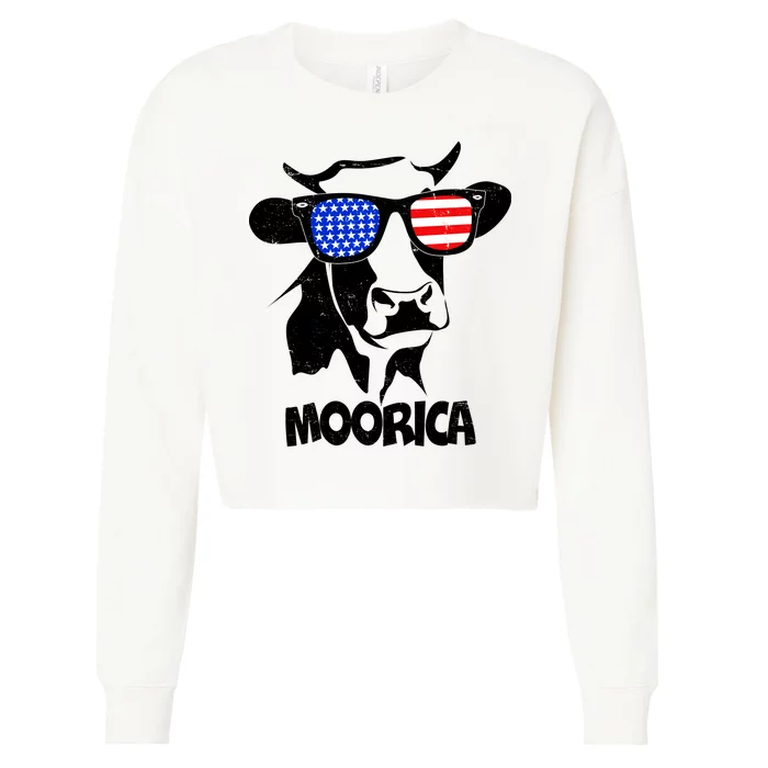 Moorica Cow Cropped Pullover Crew