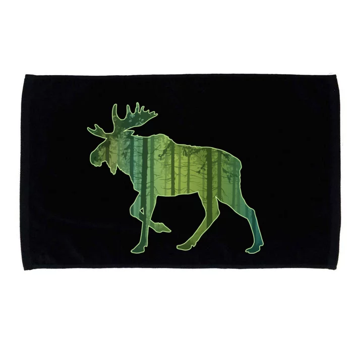 Moose Forest Silhouette Microfiber Hand Towel