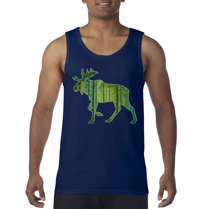 Moose Forest Silhouette Tank Top