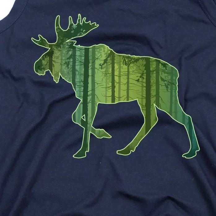 Moose Forest Silhouette Tank Top