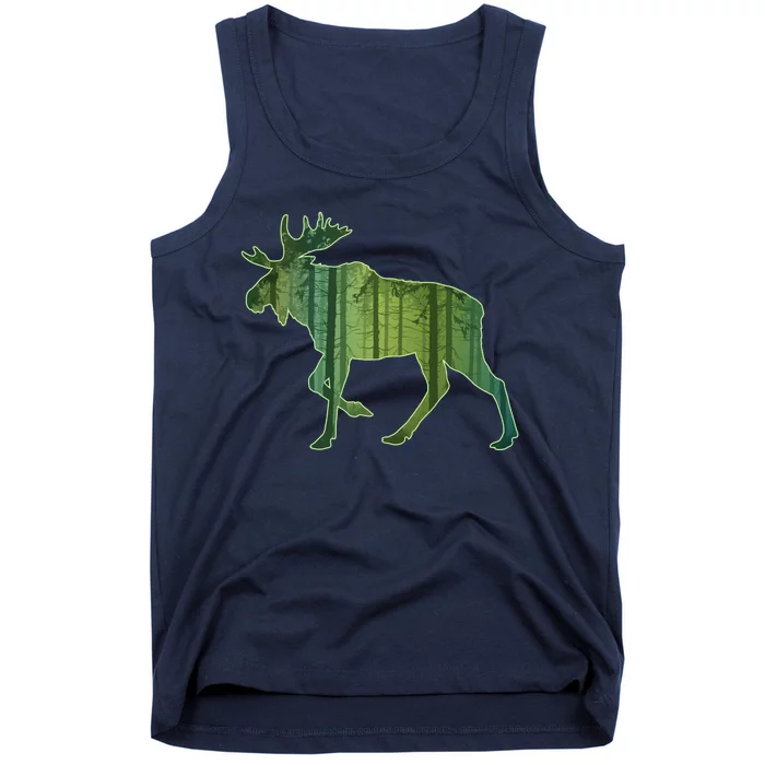 Moose Forest Silhouette Tank Top