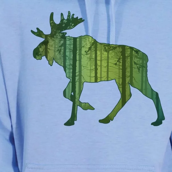 Moose Forest Silhouette Unisex Surf Hoodie