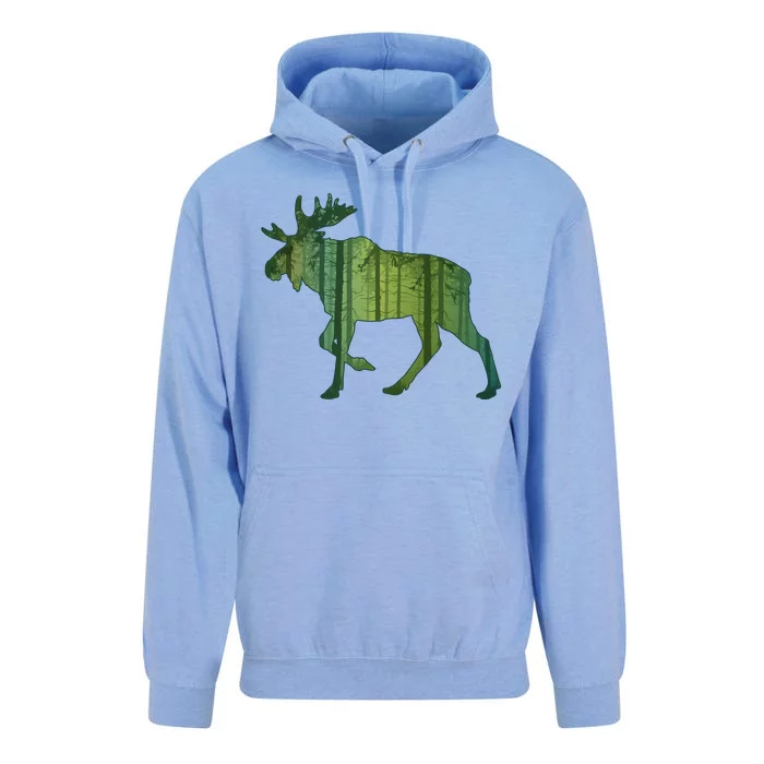 Moose Forest Silhouette Unisex Surf Hoodie