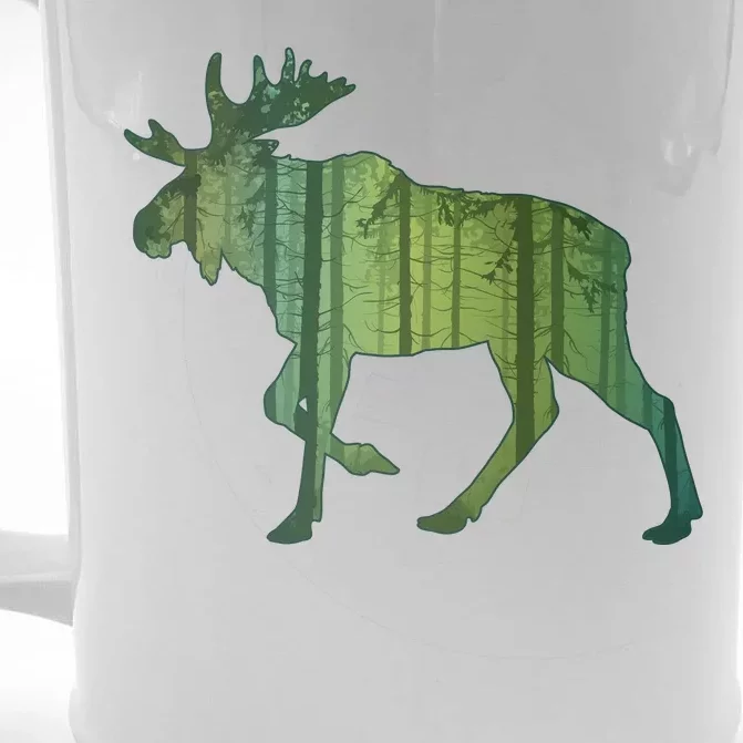 Moose Forest Silhouette Front & Back Beer Stein