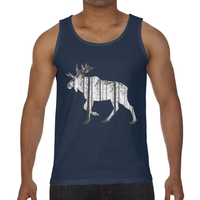 Moose Forest Silhouette Grey Style Comfort Colors® Tank Top