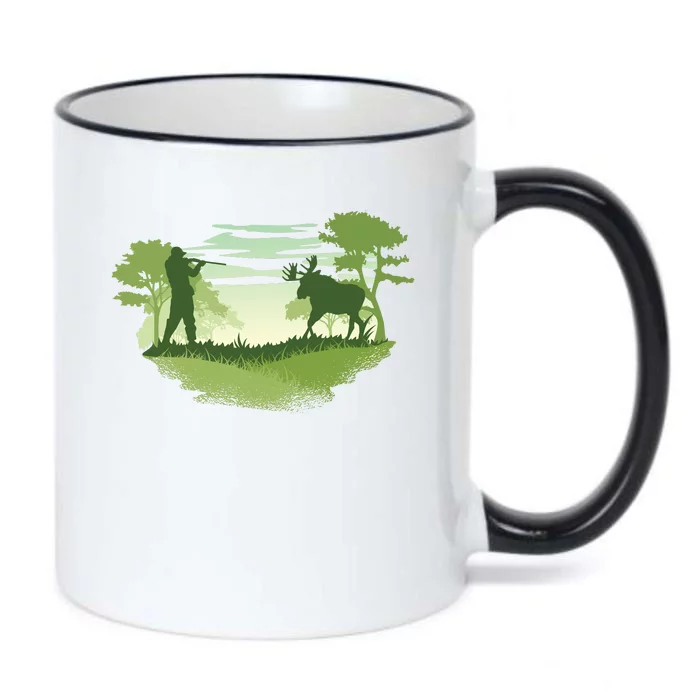 Moose Hunting Black Color Changing Mug