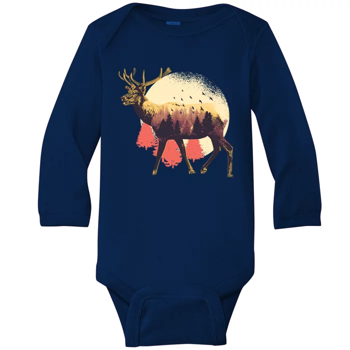 Moose Nature Baby Long Sleeve Bodysuit