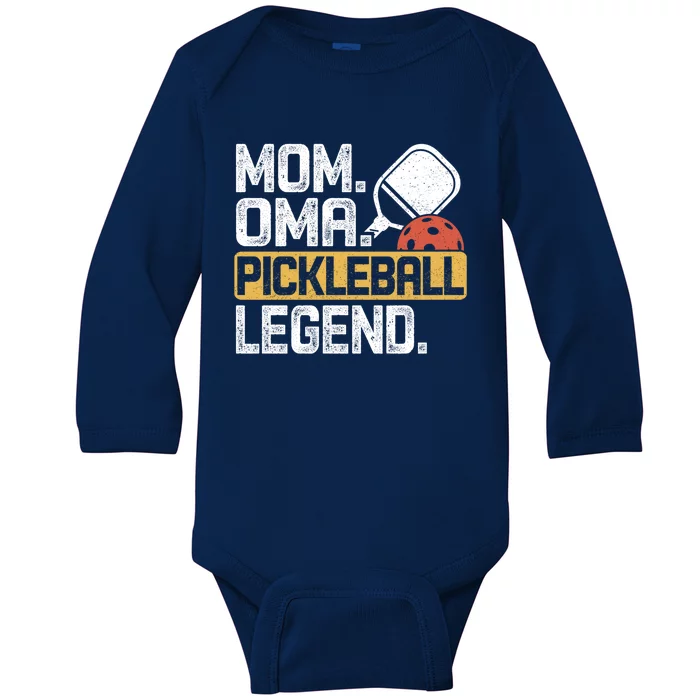 Mom Oma Pickleball Legend Vintage Gift Baby Long Sleeve Bodysuit