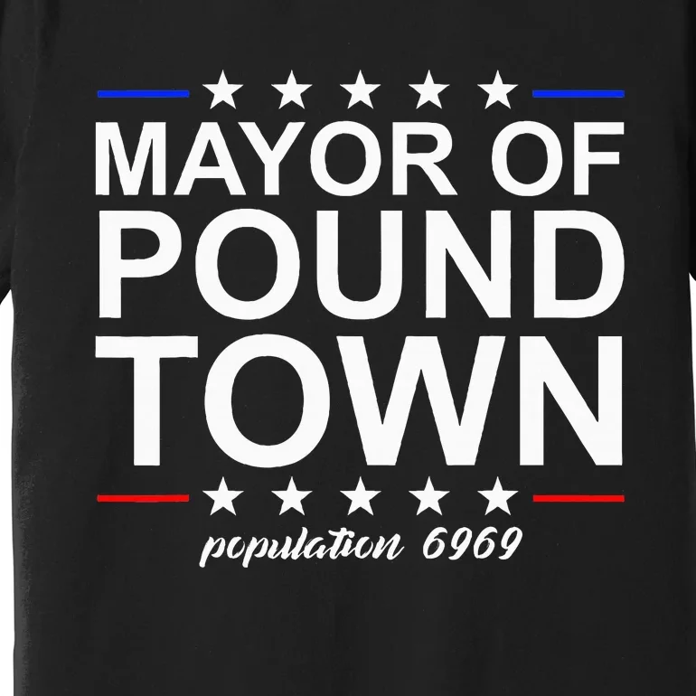 Mayor Of Pound Town Funny Adult Humor Pound Town Premium T-Shirt