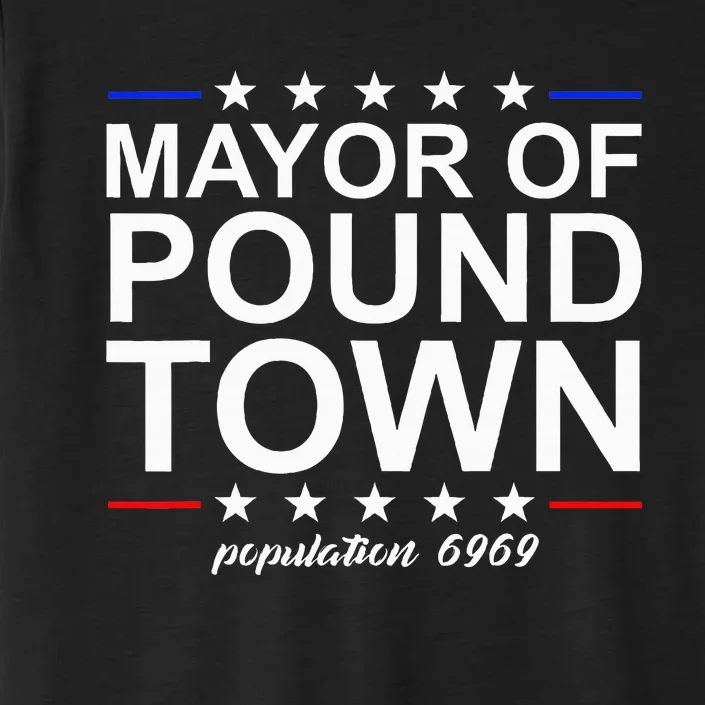 Mayor Of Pound Town Funny Adult Humor Pound Town ChromaSoft Performance T-Shirt