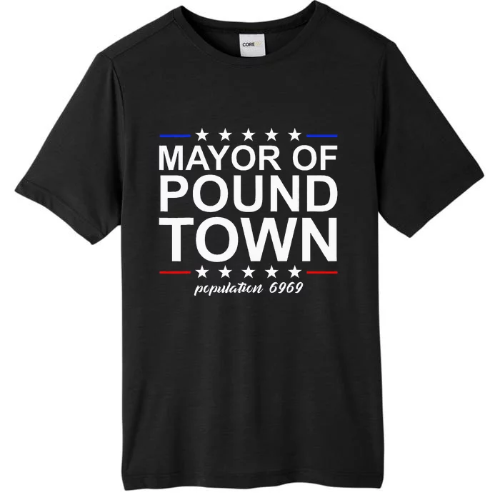 Mayor Of Pound Town Funny Adult Humor Pound Town ChromaSoft Performance T-Shirt