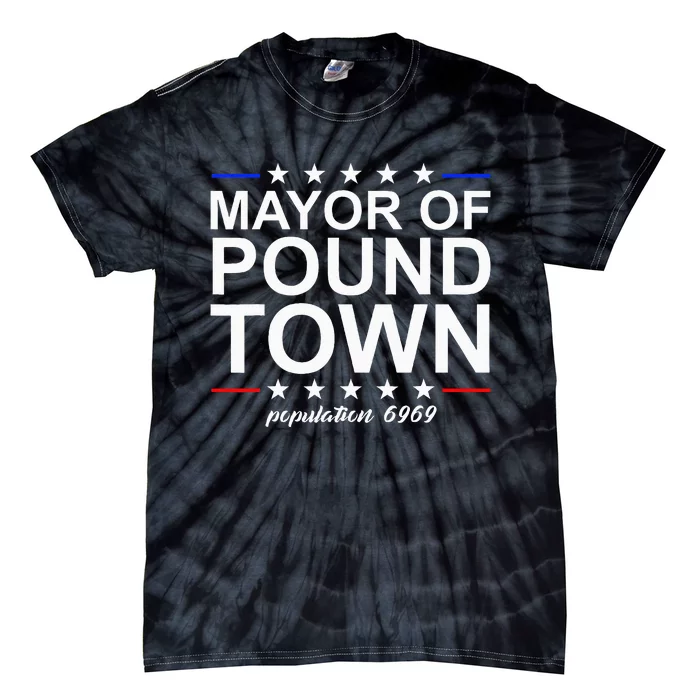 Mayor Of Pound Town Funny Adult Humor Pound Town Tie-Dye T-Shirt