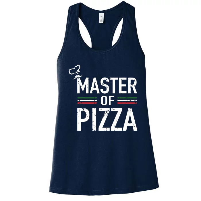 Master Of Pizza Italy Pizza Master Pizza Cooking Chef Women's Racerback Tank