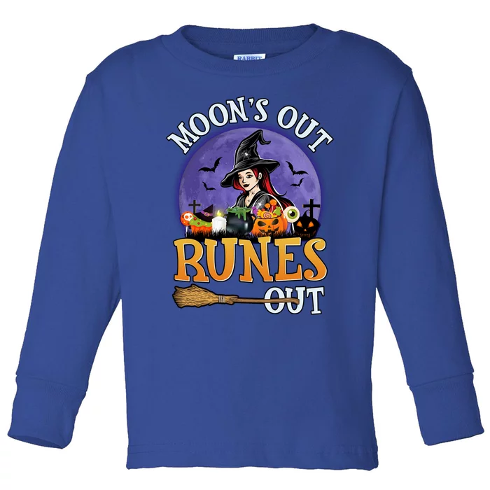 MoonS Out Runes Out Witches Funny Halloween Gift Toddler Long Sleeve Shirt