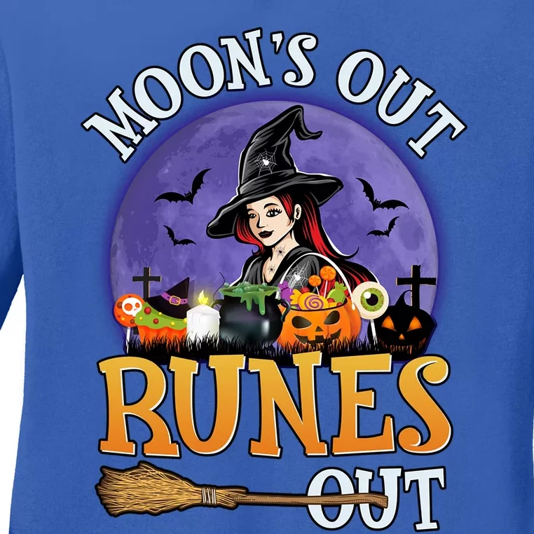 MoonS Out Runes Out Witches Funny Halloween Gift Ladies Long Sleeve Shirt