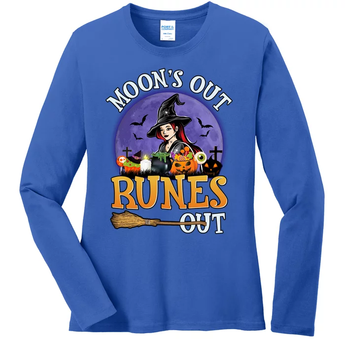 MoonS Out Runes Out Witches Funny Halloween Gift Ladies Long Sleeve Shirt