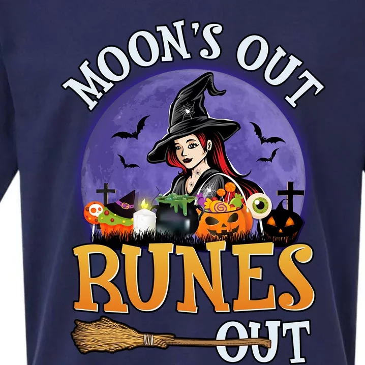 MoonS Out Runes Out Witches Funny Halloween Gift Sueded Cloud Jersey T-Shirt