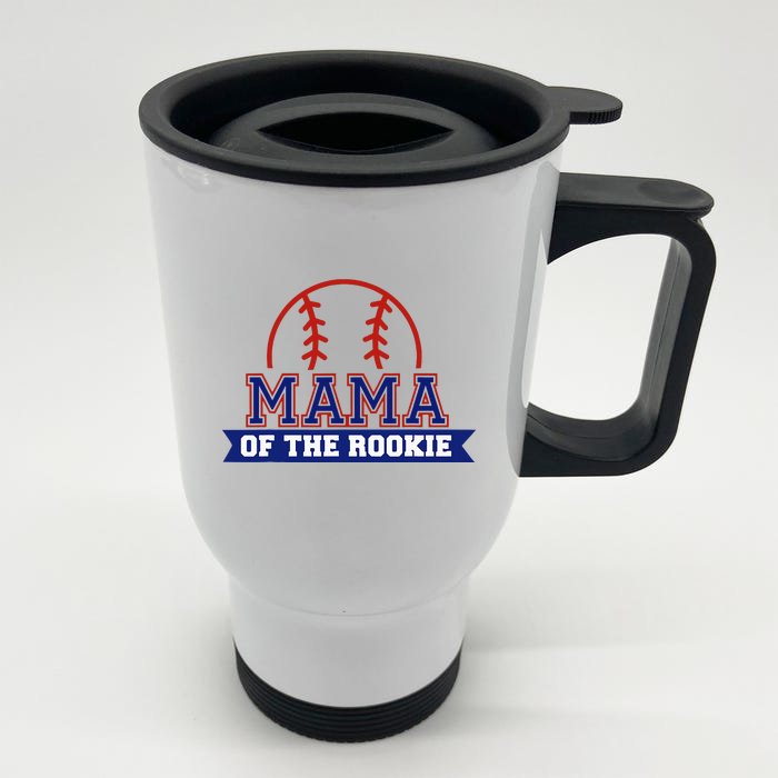 Mama Of Rookie 1st Birthday Baseball Theme Matching Party Front & Back Stainless Steel Travel Mug