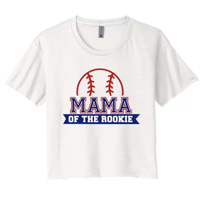 Mama Of Rookie 1st Birthday Baseball Theme Matching Party Women's Crop Top Tee