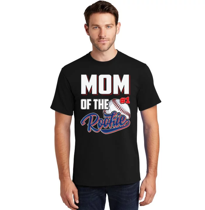 Mom Of Rookie 1 Years Old Team 1st Birthday Baseball Tall T-Shirt