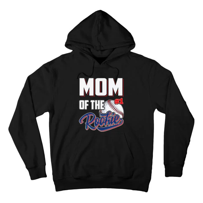 Mom Of Rookie 1 Years Old Team 1st Birthday Baseball Tall Hoodie