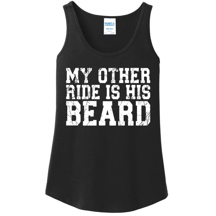 My Other Ride Is His Beard Ladies Essential Tank