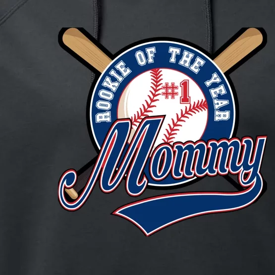 Mommy of Rookie 1st Birthday Baseball Theme Matching Party Performance Fleece Hoodie