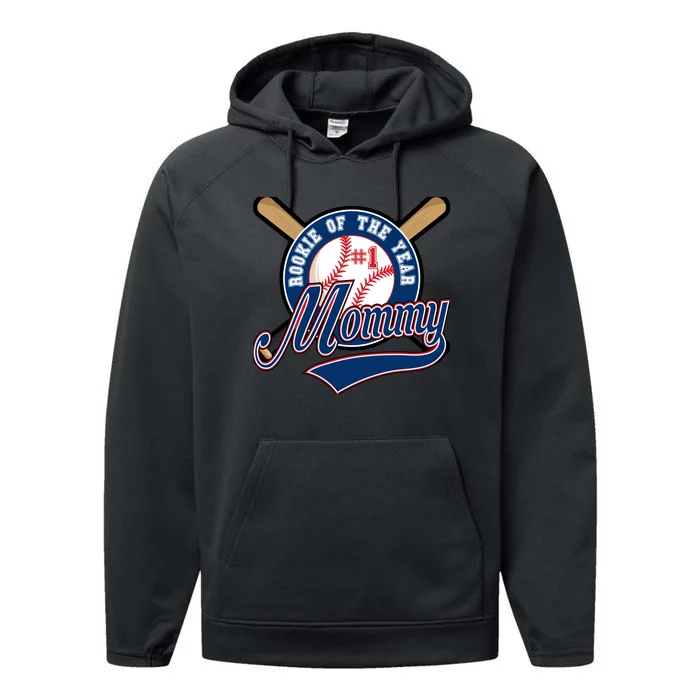 Mommy of Rookie 1st Birthday Baseball Theme Matching Party Performance Fleece Hoodie