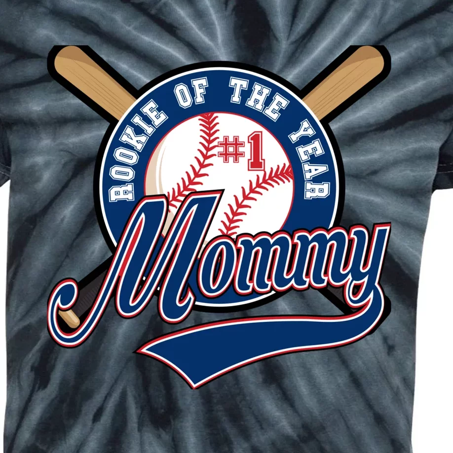 Mommy of Rookie 1st Birthday Baseball Theme Matching Party Kids Tie-Dye T-Shirt