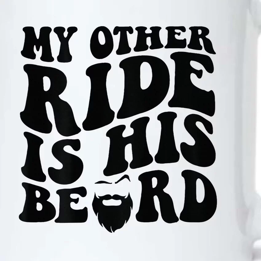 My Other Ride Is His Beard Retro Groovy Black Color Changing Mug