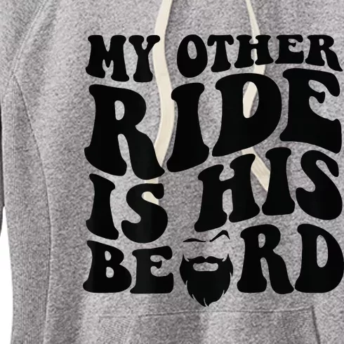 My Other Ride Is His Beard Retro Groovy Women's Fleece Hoodie