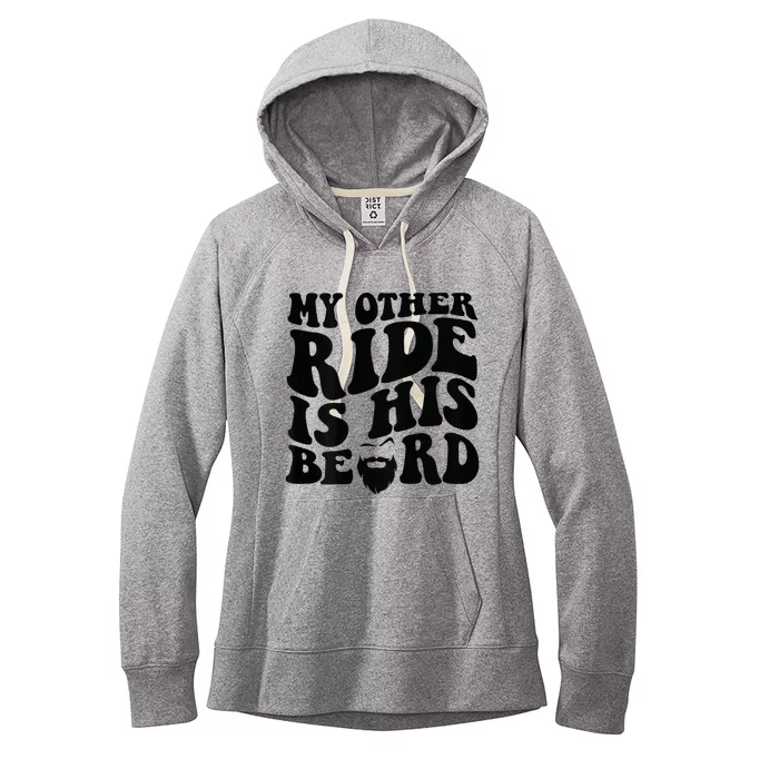 My Other Ride Is His Beard Retro Groovy Women's Fleece Hoodie