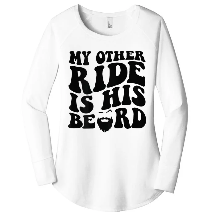 My Other Ride Is His Beard Retro Groovy Women's Perfect Tri Tunic Long Sleeve Shirt