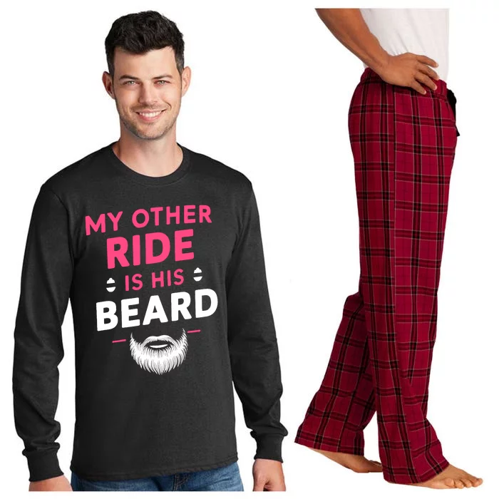 My Other Ride Is His Beard Funny Retro Beard Long Sleeve Pajama Set