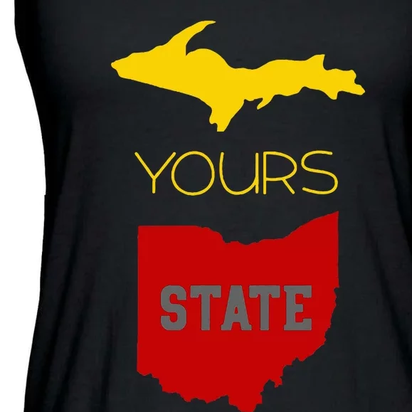 Michigan Ohio Rivalry Up Yours State Funny Ladies Essential Flowy Tank