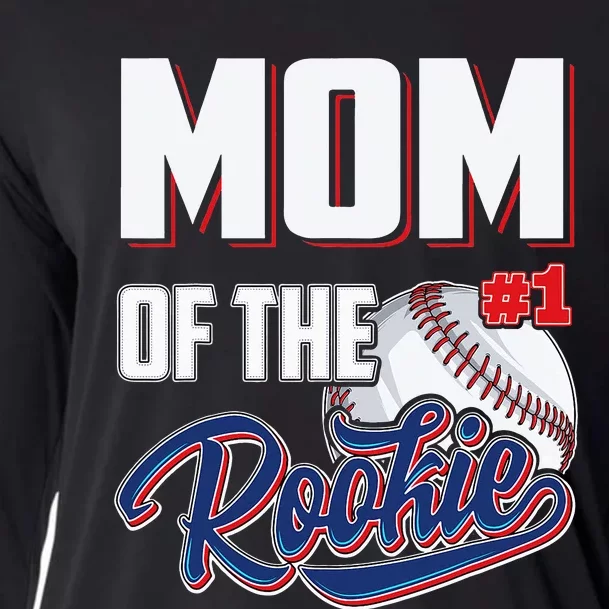 Mom of Rookie 1 Years old Team 1st Birthday Baseball Cooling Performance Long Sleeve Crew