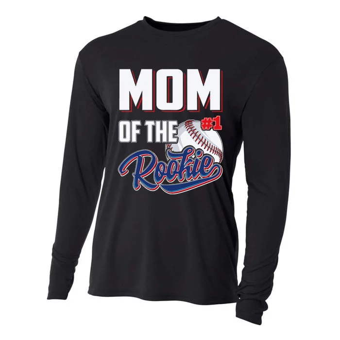 Mom of Rookie 1 Years old Team 1st Birthday Baseball Cooling Performance Long Sleeve Crew