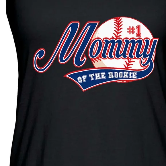 Mommy of Rookie 1st Birthday Baseball Theme Matching Party Ladies Essential Flowy Tank