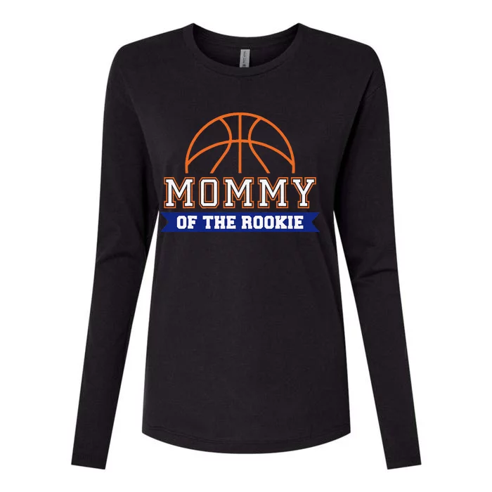 Mommy Of Rookie 1st Birthday Basketball Theme Matching Party Womens Cotton Relaxed Long Sleeve T-Shirt